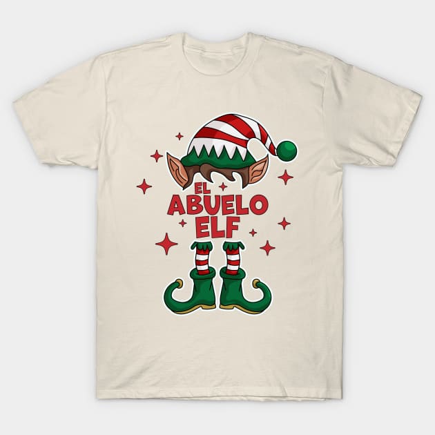 El Abuelo Elf - Grandpa Elf Christmas Party Matching Family T-Shirt by OrangeMonkeyArt